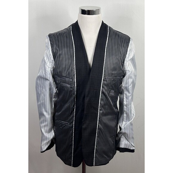 Joseph Abboud 38R Sport Coat 100% Wool Gray Plaid Two Button Double Vented - Picture 7 of 8